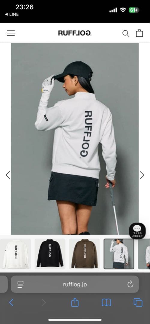 レディースウェア RUFFLOG VERTICAL LOGO L/S MOCKNECK sizeS