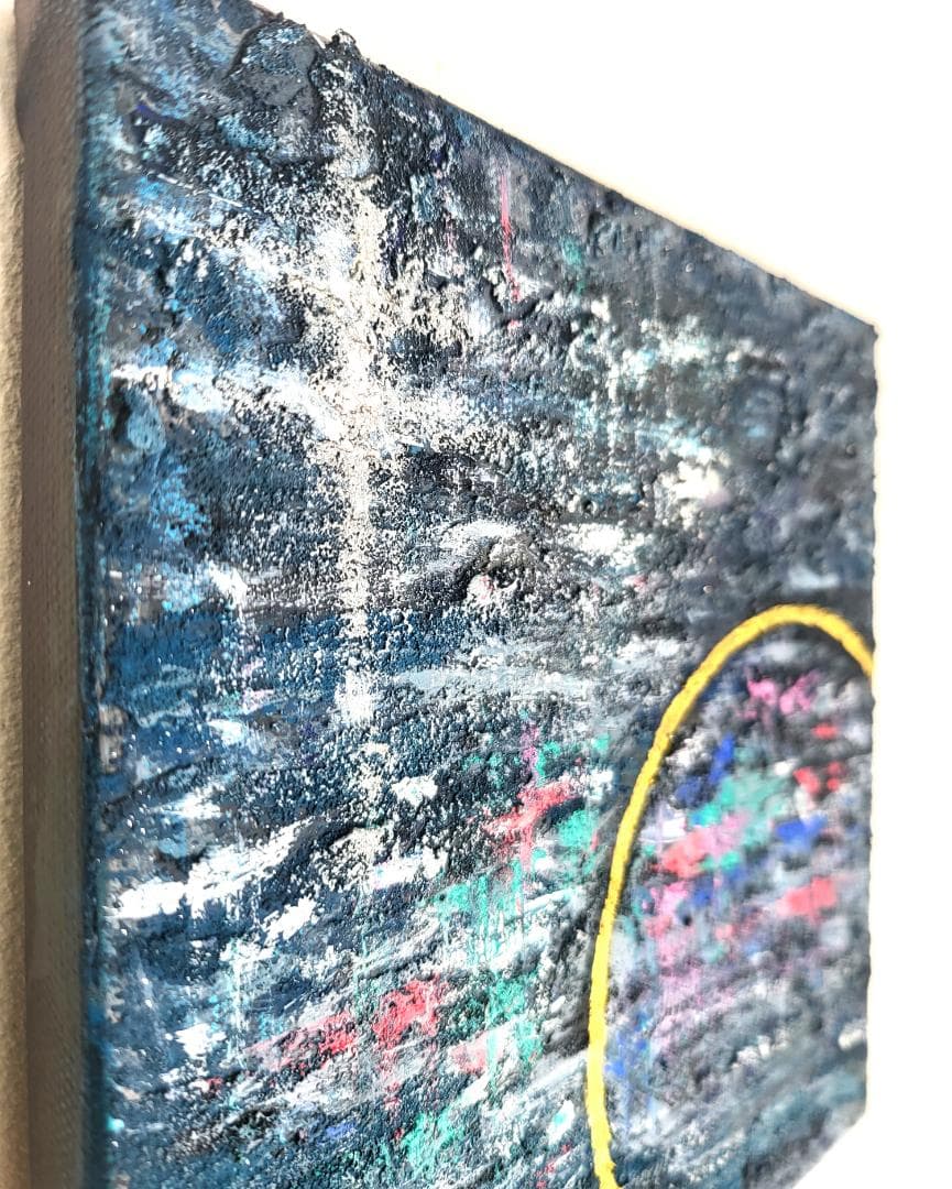 インディゴの楽園 / テクスチャーアート 18×18㎝ S0 原画1点のみ