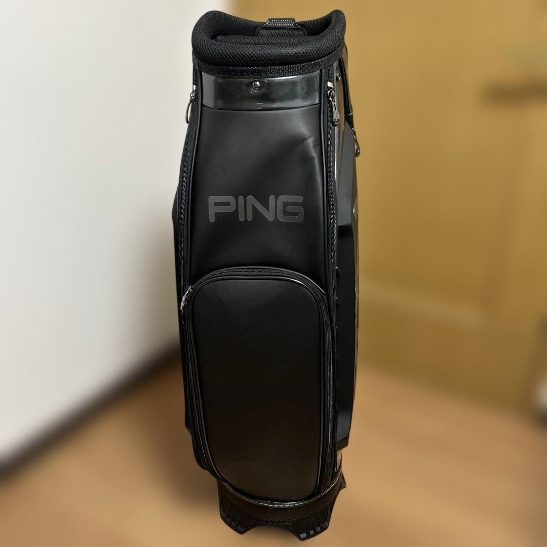 ピンキャディバッグ　ブラック【良品】