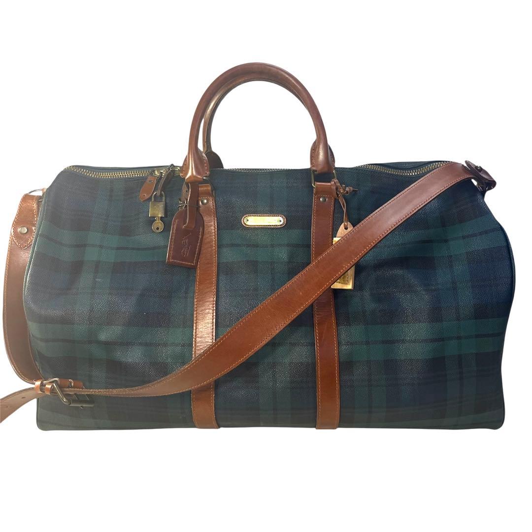 POLO ポロ ラルフローレン ボストンバッグ 2way チェック カデナ/キー