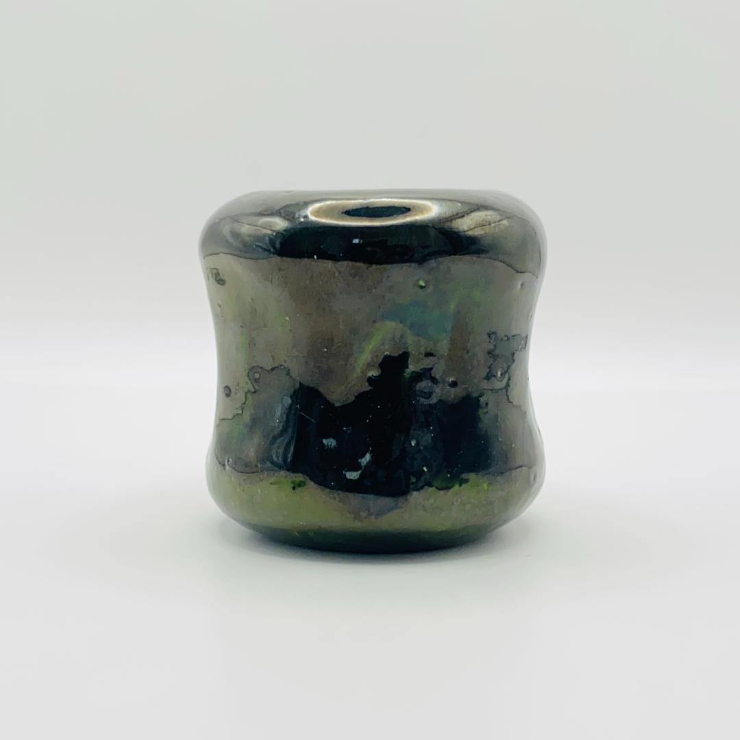 つくね蓋置 大樋焼 青釉　10代大樋長左衛門　共箱入　茶道具　茶器　伝統工芸品