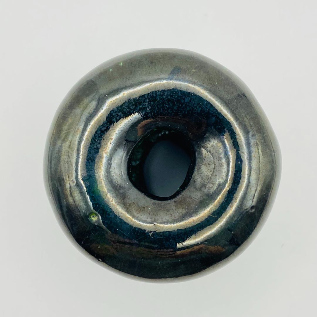 つくね蓋置 大樋焼 青釉　10代大樋長左衛門　共箱入　茶道具　茶器　伝統工芸品