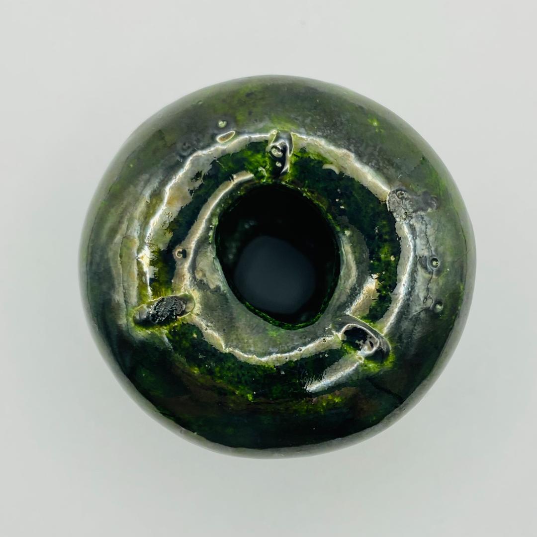 つくね蓋置 大樋焼 青釉　10代大樋長左衛門　共箱入　茶道具　茶器　伝統工芸品