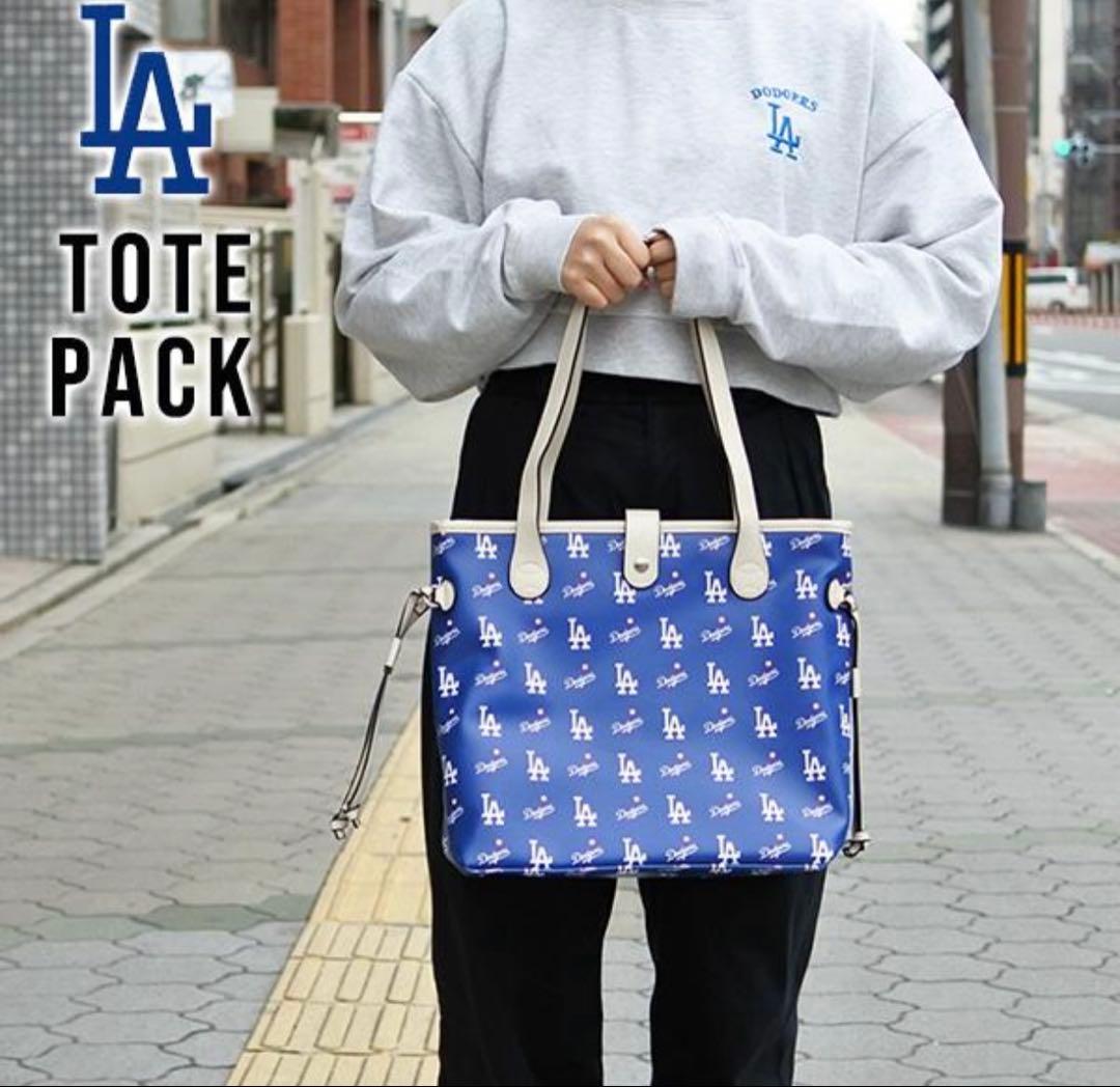 LA Dodgers トートバッグ 中型 青