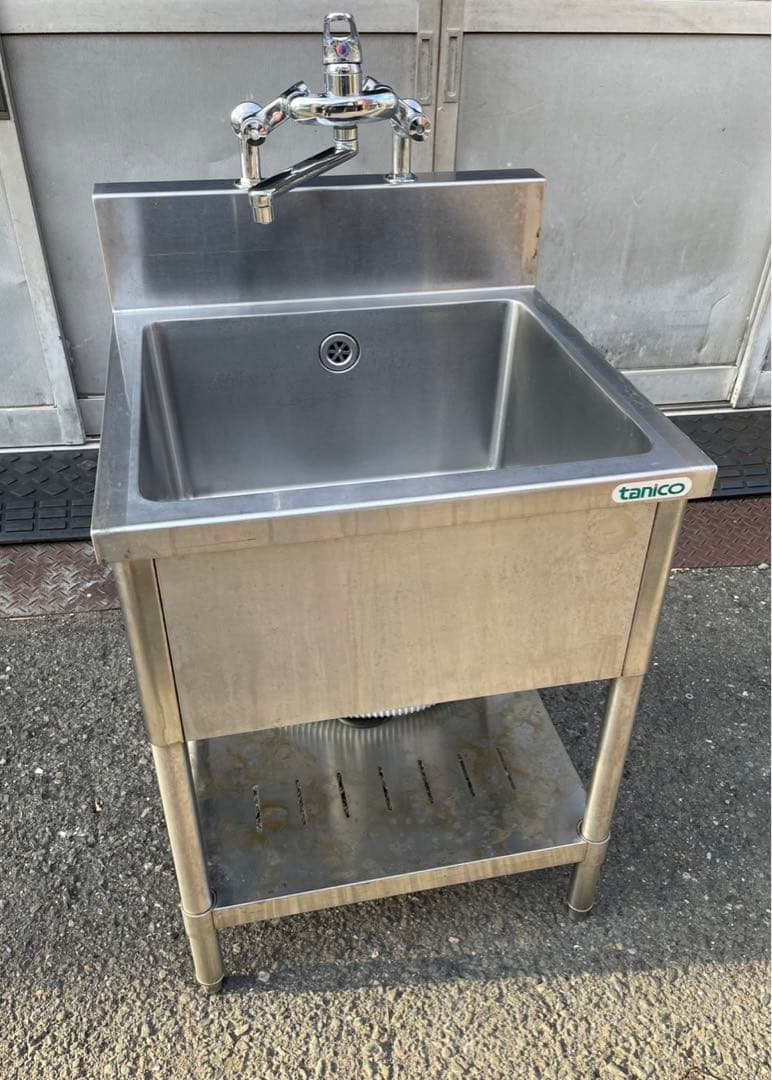 業務用 tanico 1槽シンク 混合水栓 蛇口付き 幅600×奥600 大阪発