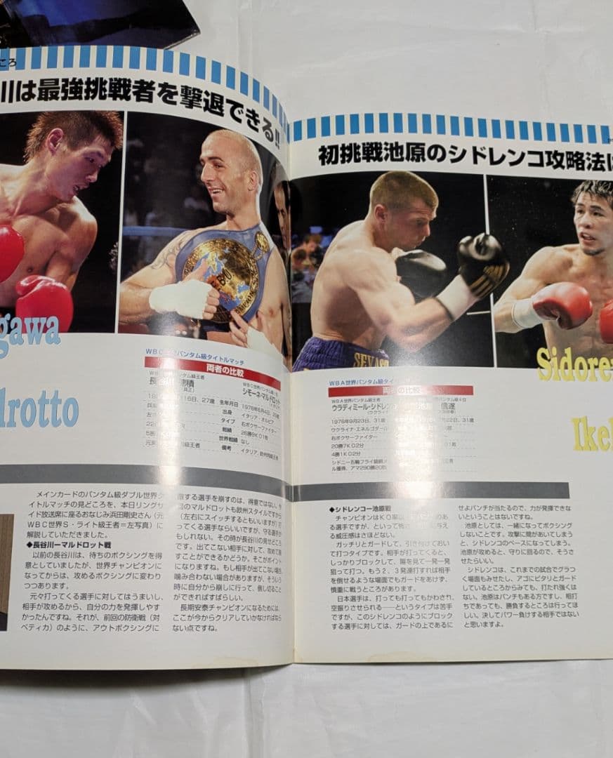 ボクシング パンフレット 長谷川穂積マルドロット他 Boxing Program