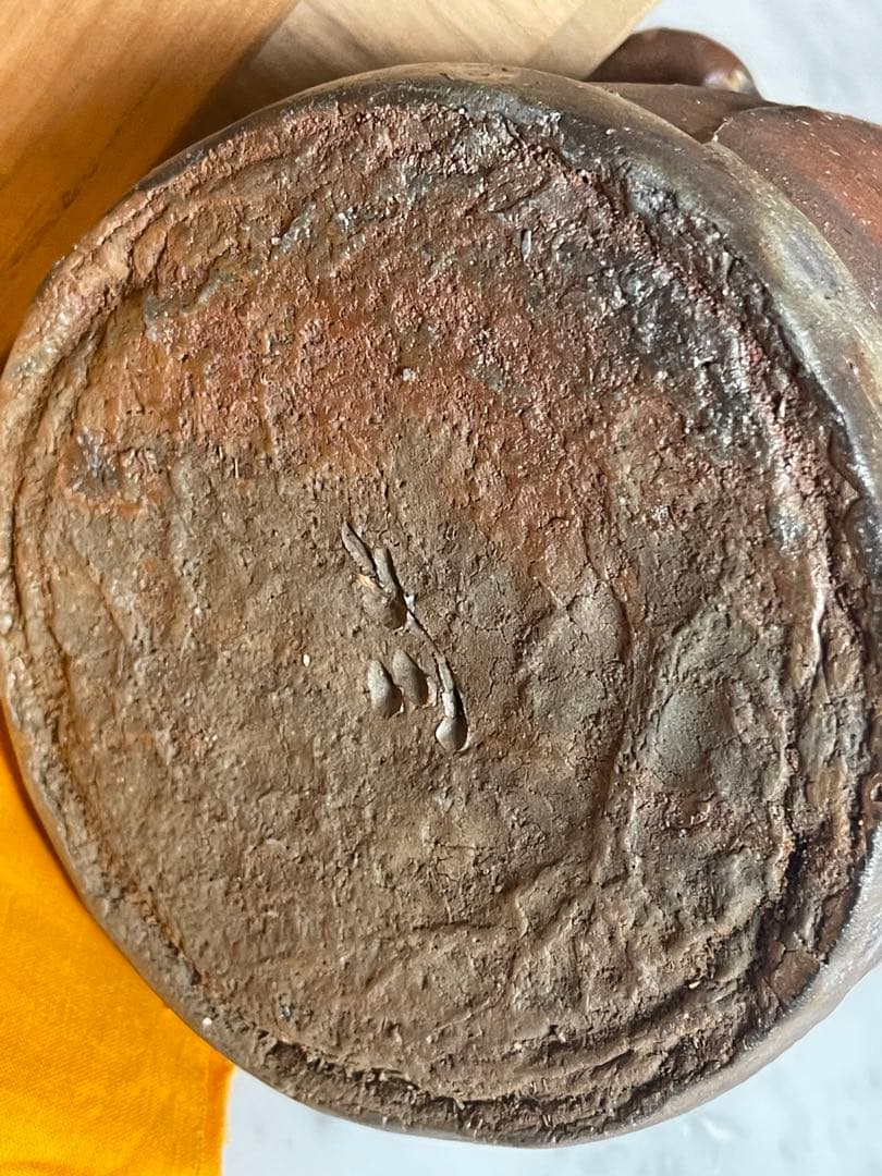 備前焼 陶磁器「木村隆明 備前 花入」陶印 共箱 共布ZBP