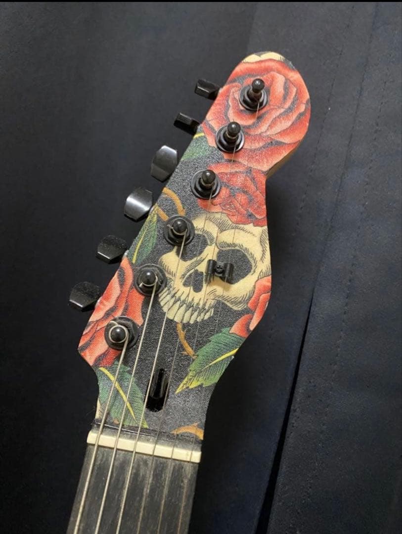 特殊加工 Skull&Roses Blackparts エレキギター