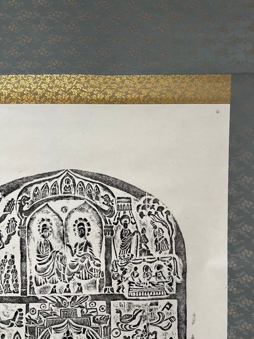 中国 拓碑［麦積山石窟佛傅碑］佛教美術 拓本！