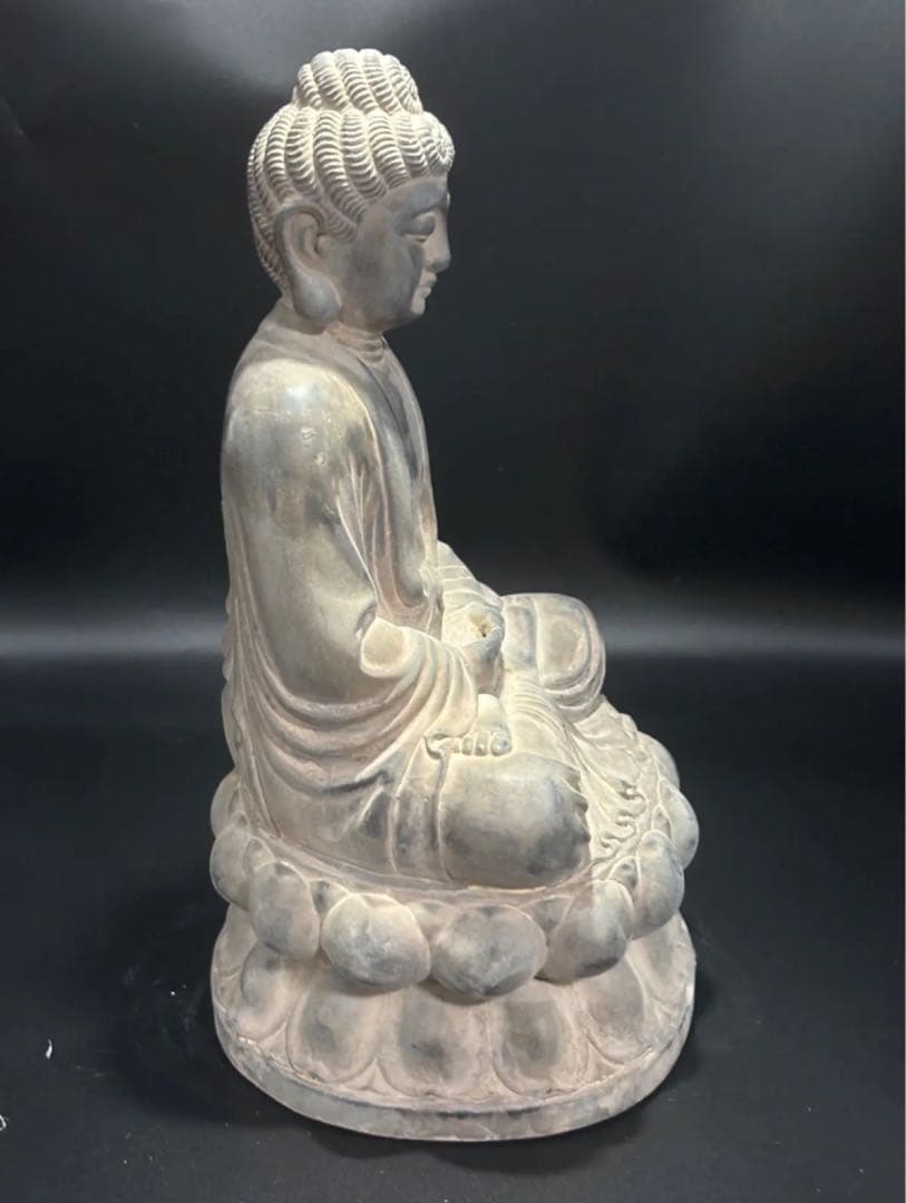 仏教　石仏 如来 細工彫刻 釈迦 縁起物 お釈迦様 釈迦如来 石彫仏像