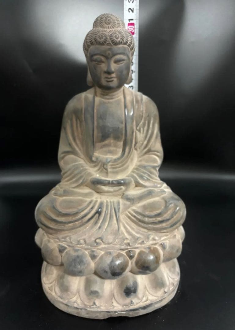 仏教　石仏 如来 細工彫刻 釈迦 縁起物 お釈迦様 釈迦如来 石彫仏像