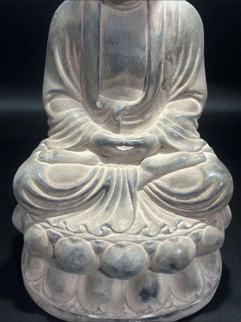 仏教　石仏 如来 細工彫刻 釈迦 縁起物 お釈迦様 釈迦如来 石彫仏像