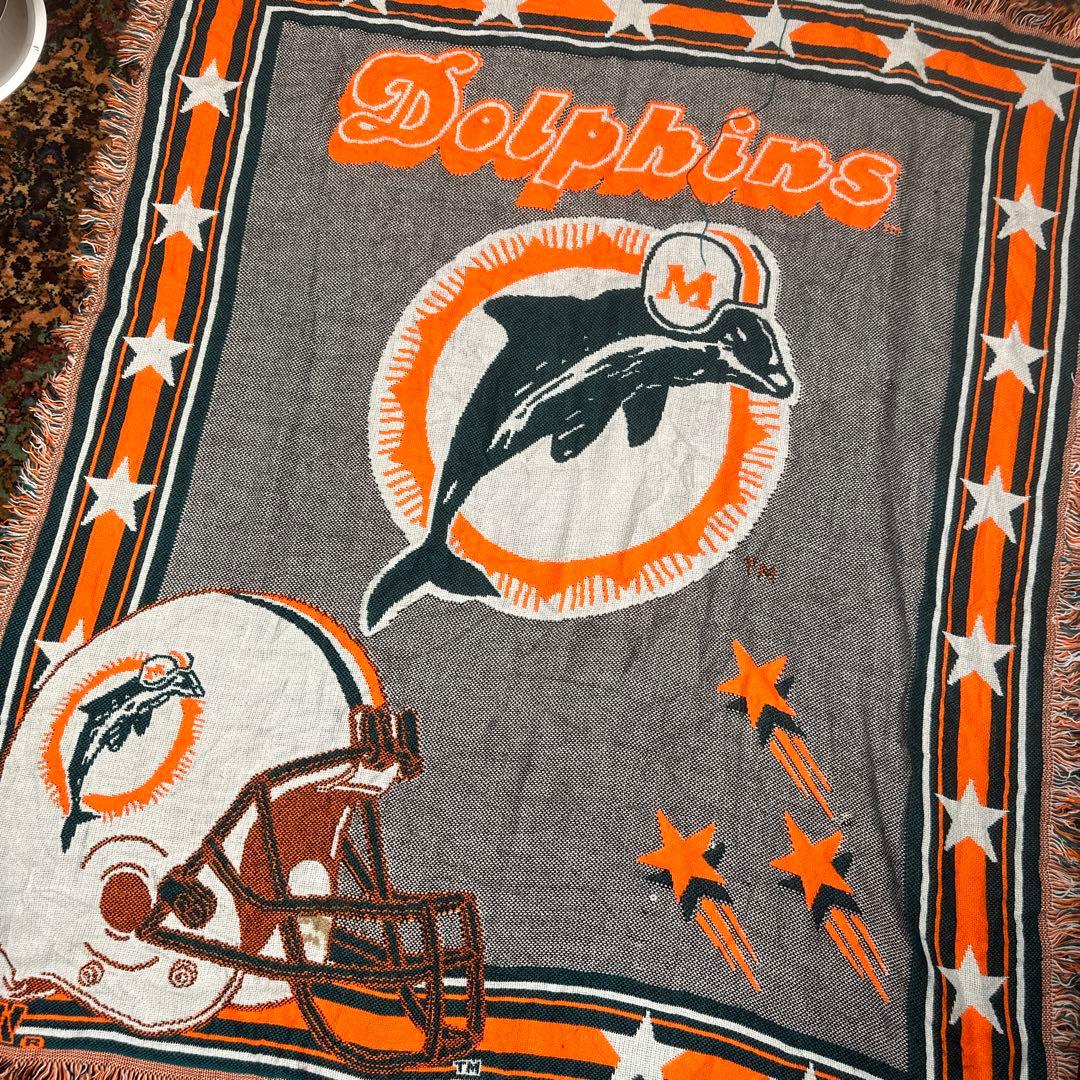 vintage ラグ カーペット スーパーボウル　ドルフィンズ　カレッジ