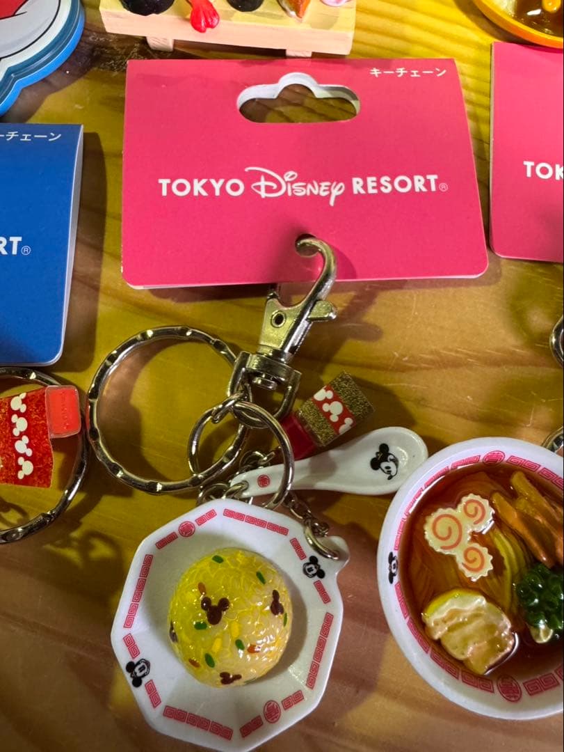 s2062 ディズニー　リゾート　キーチェーン　中華　和食　未使用 6点