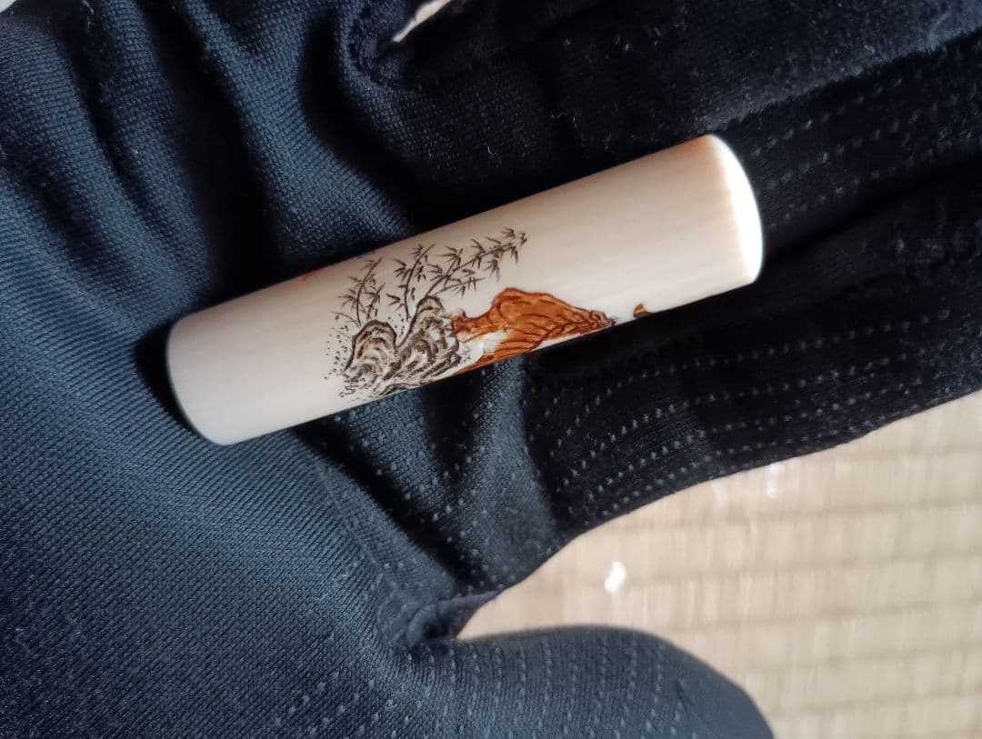 象嵌 印材 在銘印材 象嵌 印鑑 蒔絵 象嵌細工 虎 干支 芝山象嵌 輝生
