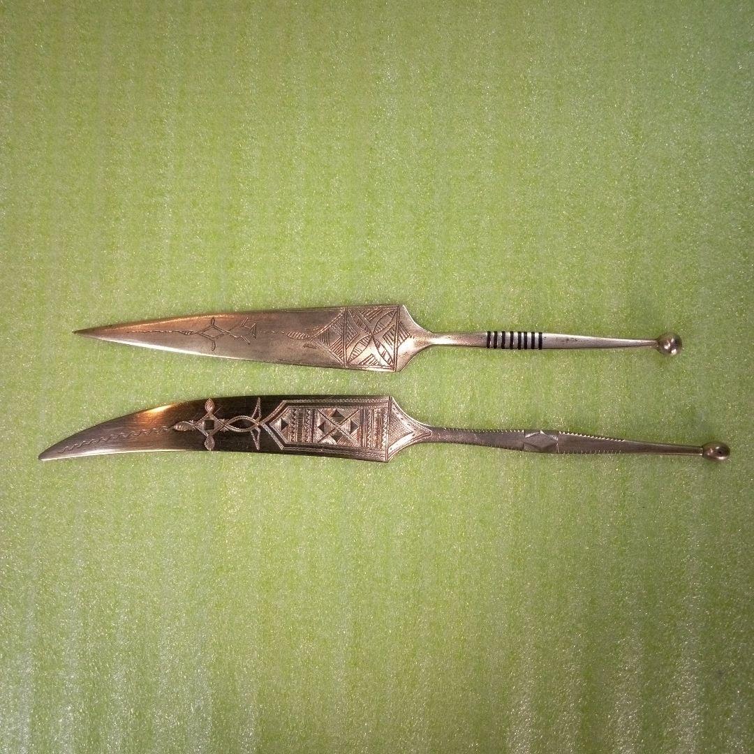 ニジェール？　錫製？　ペーパーナイフ　レア　希少　2本セット　アンティーク