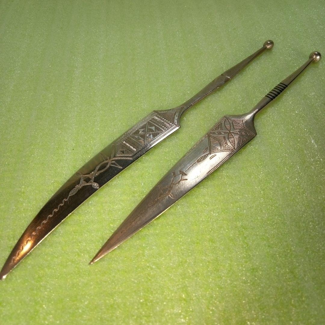 ニジェール？　錫製？　ペーパーナイフ　レア　希少　2本セット　アンティーク