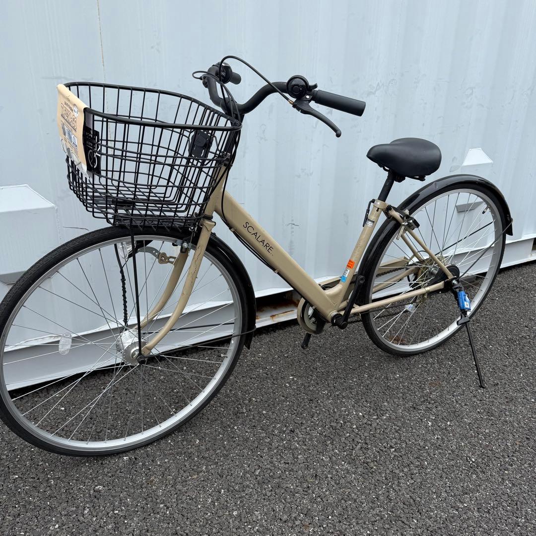 【都内/千葉引取】街乗り用自転車 27インチ カゴ/鍵/オートライト/6段変速付