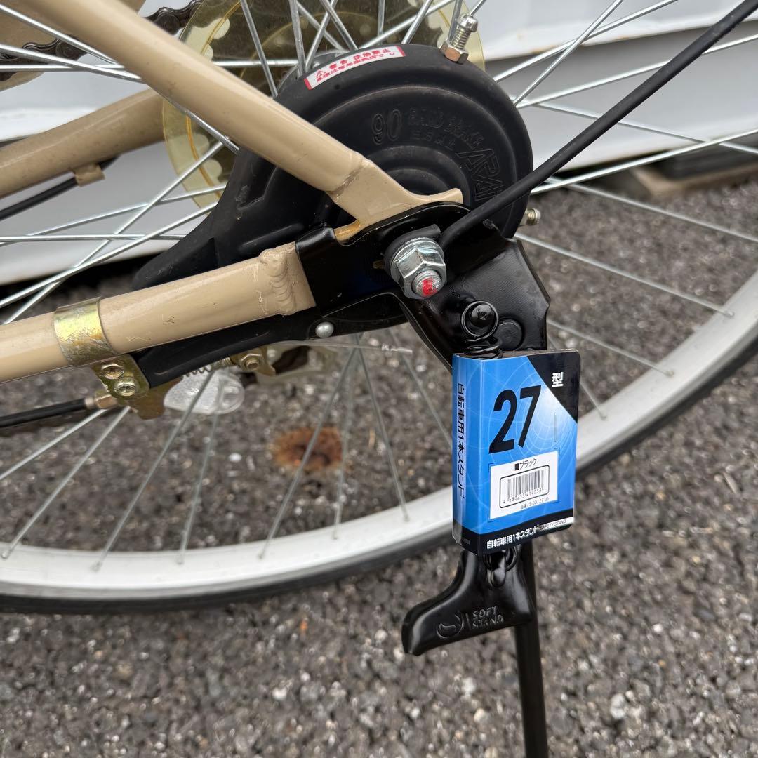 【都内/千葉引取】街乗り用自転車 27インチ カゴ/鍵/オートライト/6段変速付