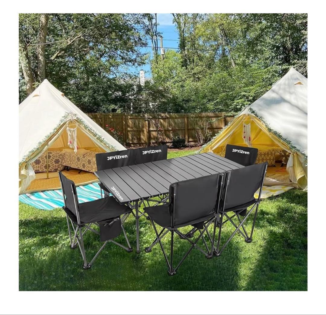 アウトドア テーブル チェア 7点セット アルミテーブル椅子BBQ 屋外