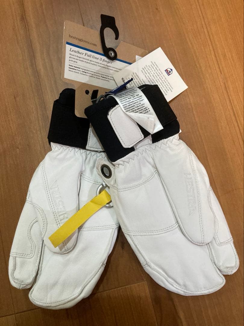 【未使用】ヘストラ　グローブ　フォール ライン スリーフィンガー 　白　サイズ７