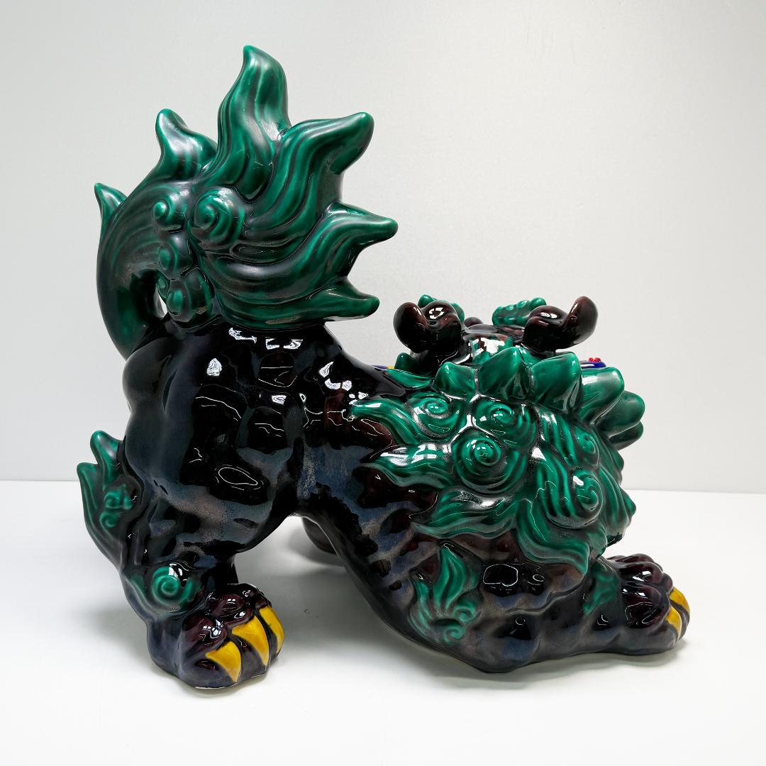 九谷焼 護宝剣獅子 交趾 魔除け 縁起置物 糠川清章