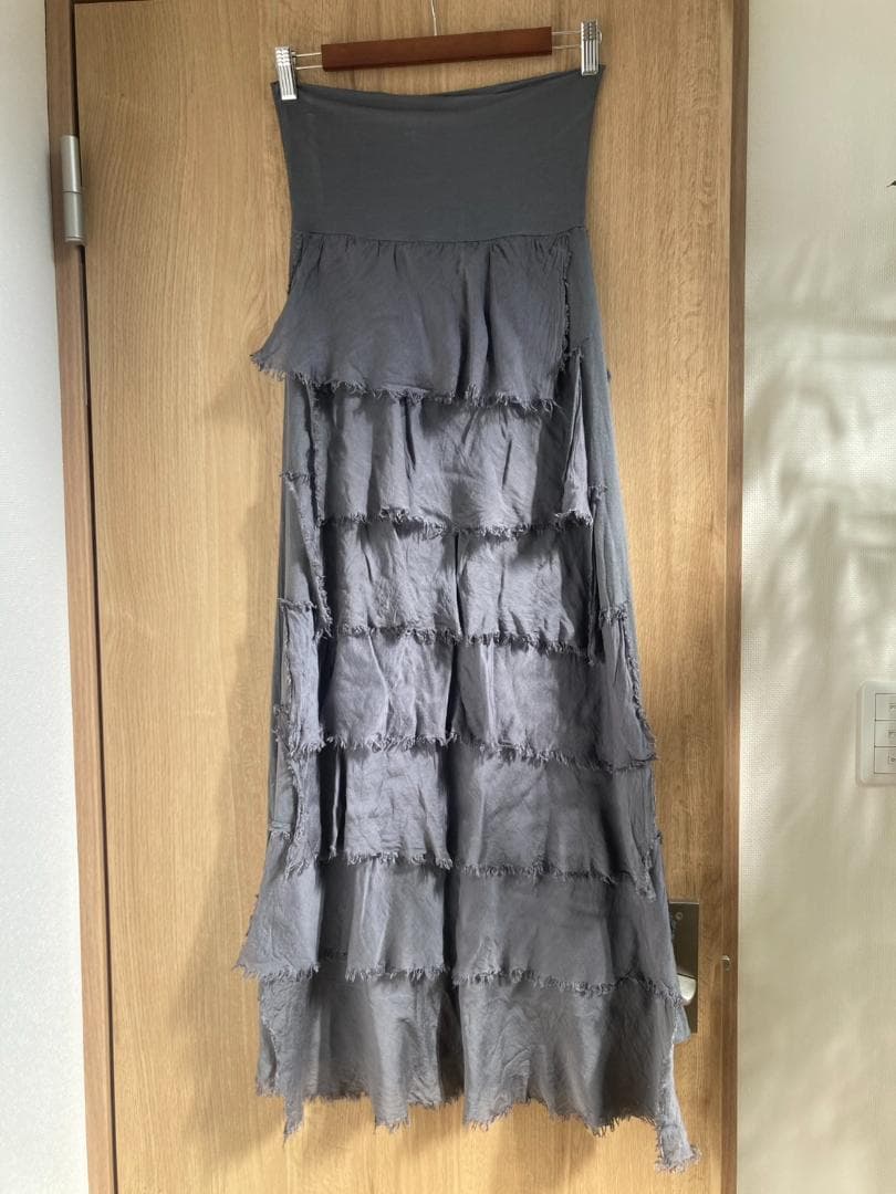 フラメンコ　スカート　ファルダ　パルパデオParpadeo　濃いグレー