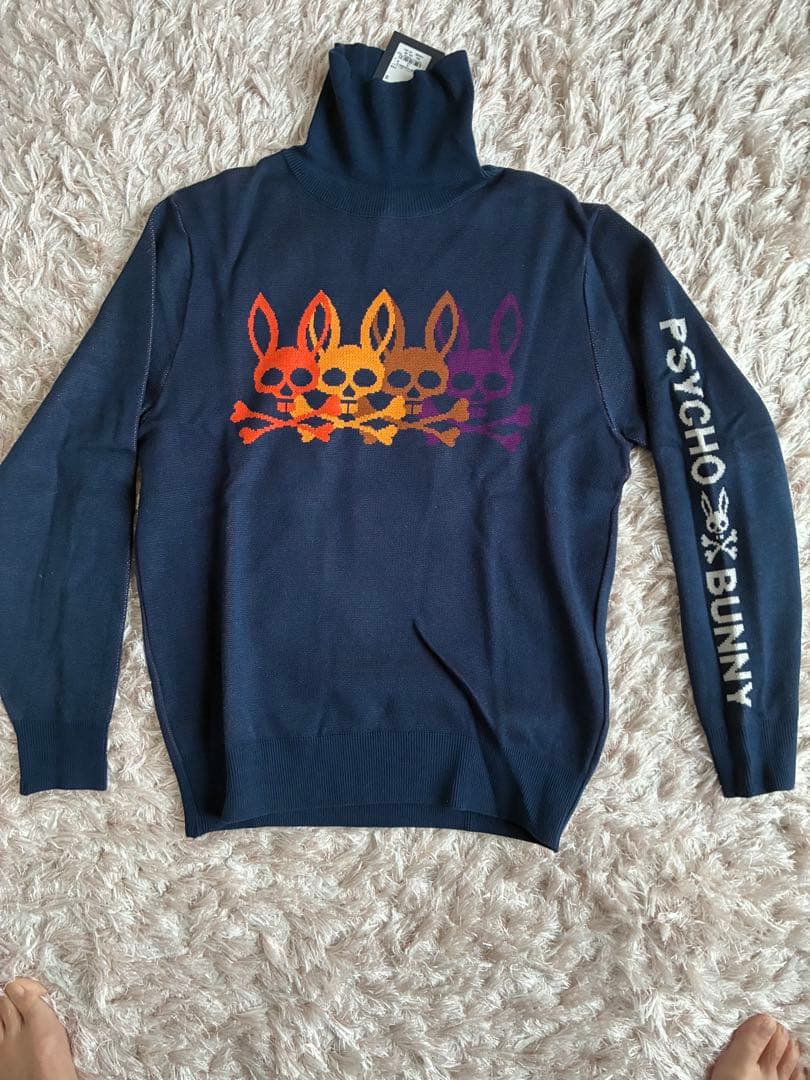 Psycho Bunny ゴルフ　ジャガードタートルセーター　M