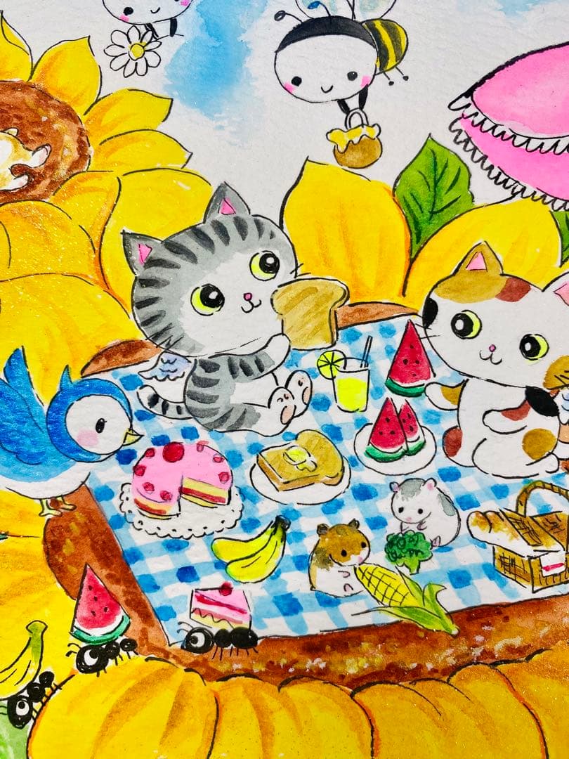 黒猫ミー絵画３点