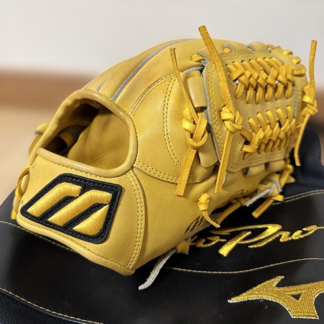【美品】右投用 ミズノプロ グローブ 復刻版 Mラベル 軟式用
