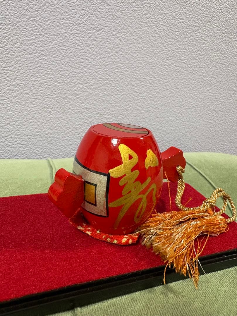 縁起物　一寸法師　打ち出の小槌　アンティーク　打出の小槌　コレクションケース付き