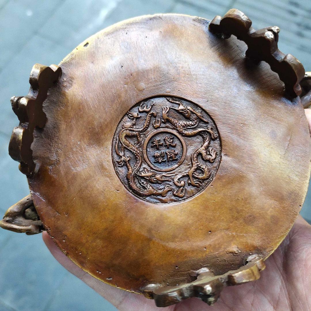 銅器 龍鳳薫香炉 盤香炉 茶道香炉 装飾品 工芸品 置物