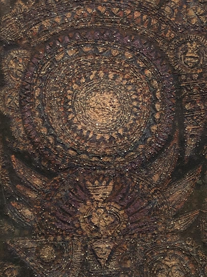 【 太陽神Dewa Iswara 】　曼荼羅　バリ仏画　額装　77×54ｃｍ