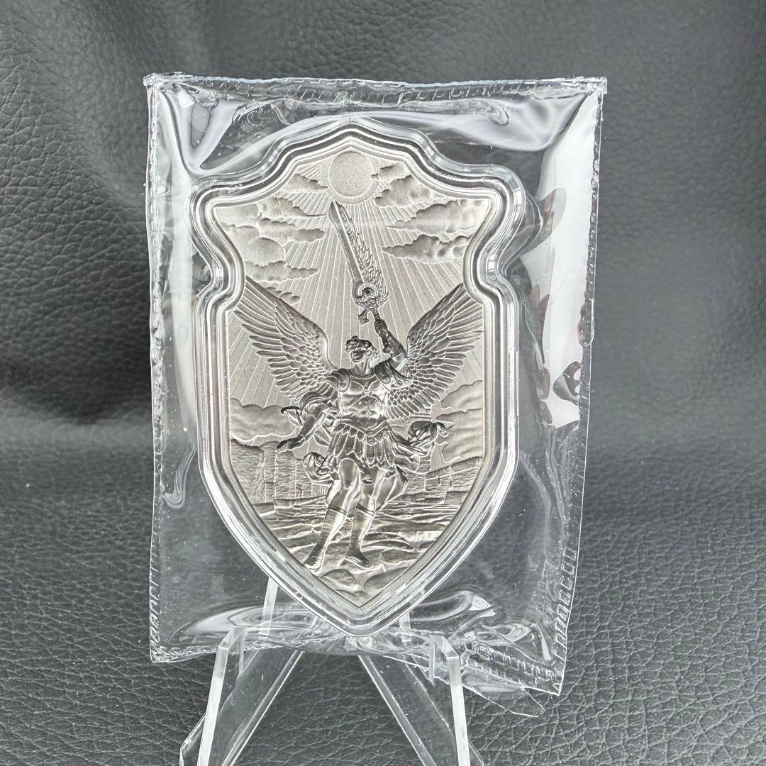 銀貨 聖ウリエルの盾 ハイレリーフ アンティーク 2オンス 2oz メダル 天使
