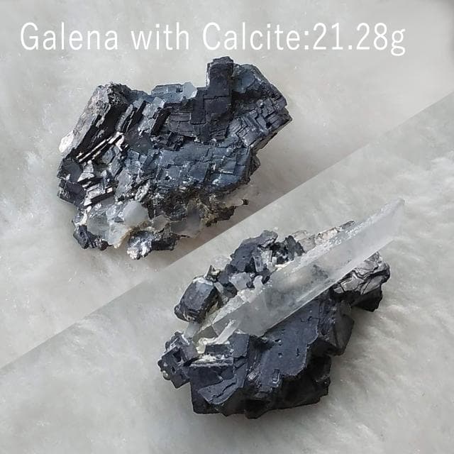 21.28g　方鉛鉱共生方解石　鉱物標本　美品　カルサイト　方解石