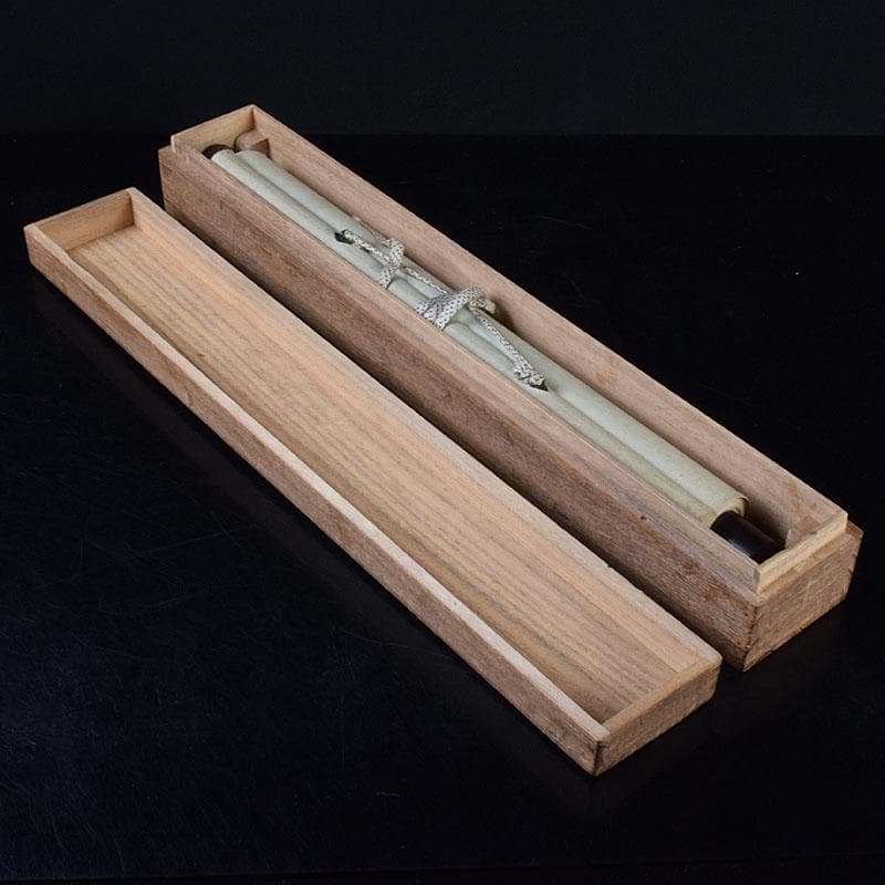 掛軸　青木木米筆　山水画　水墨画　時代箱　N　R9127