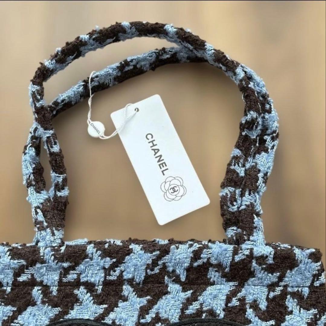 CHANELツイードトートバッグ　ブルー