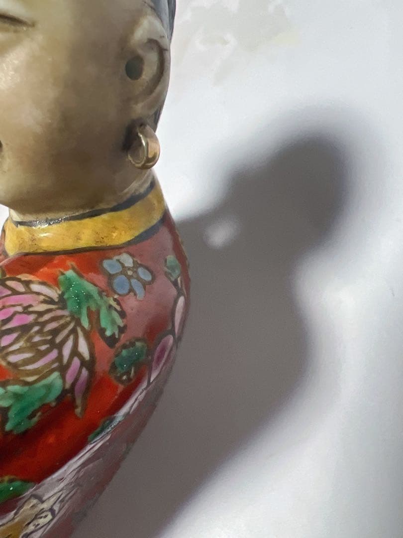 アンティーク　清時代　　置物　 唐物 骨董品 手作り　ハンドメイド　金彩　人形