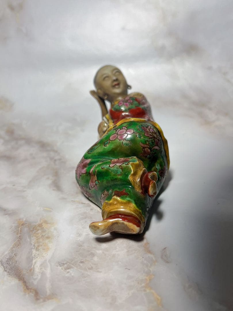 アンティーク　清時代　　置物　 唐物 骨董品 手作り　ハンドメイド　金彩　人形