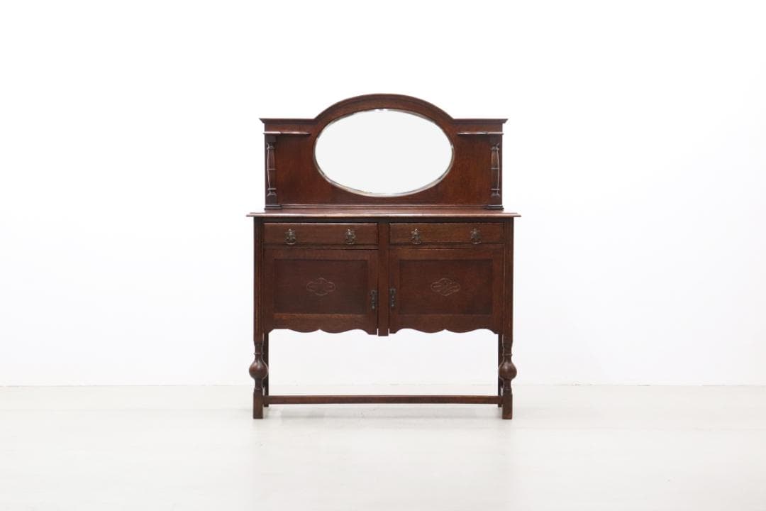 英国 イギリス ミラーバック チェスト オーク材 収納 引き出し サイドボード