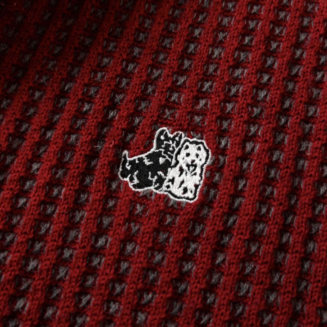 ブラック&ホワイト 裏地付き ハーフジップ ニット セーター メンズ M ゴルフ