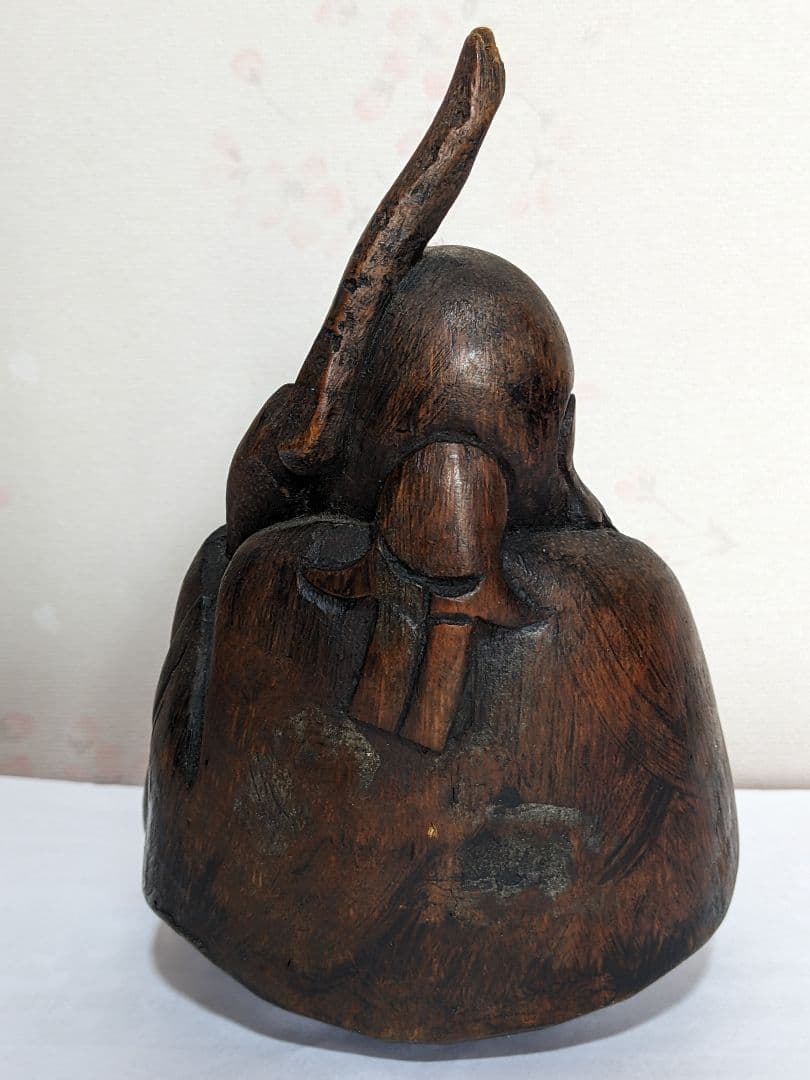 ♦中国古美術品 桃仙人 竹根 竹製 仏像 縁起物 置物 飾り骨董品コレクション