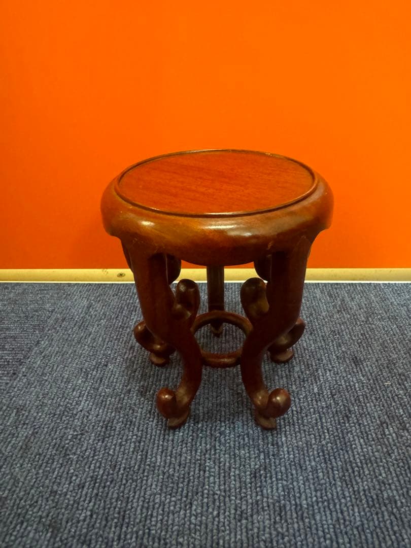 1623 花梨　唐木　天然木　ミニ花台　飾台　香炉台　中国美術