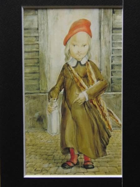 藤田嗣治、「Petite Menagere」、希少画集の額装画、人気作品