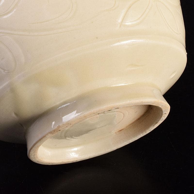 中国　徳化窯白磁　刻花文　双耳瓶　C　6946