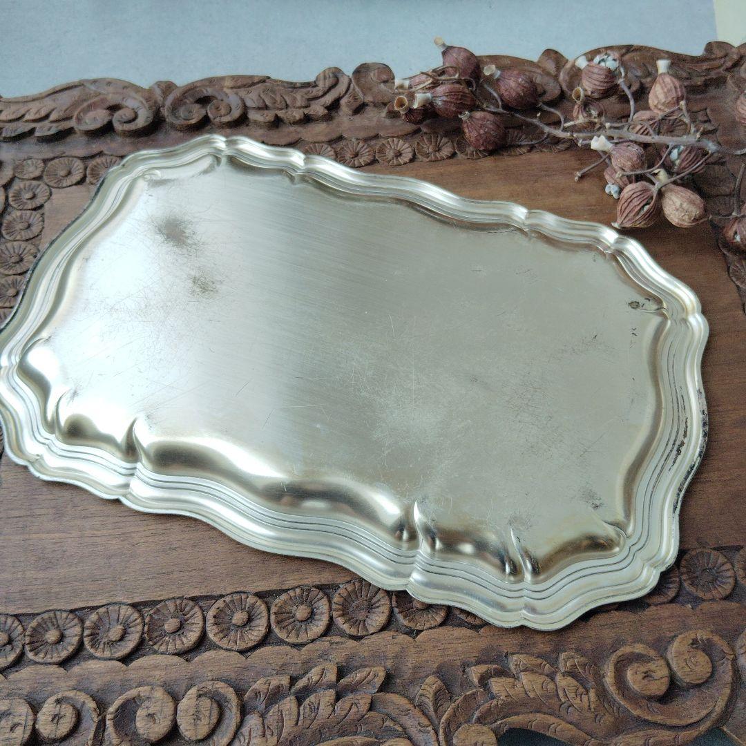 フランス　アンティーク 　シルバープレート製トレイ　インテリア雑貨　店舗什器
