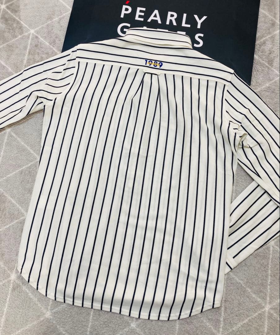 新品 パーリーゲイツ ストレッチカノコスムースピーチ 長袖ポロシャツ(5)L/白