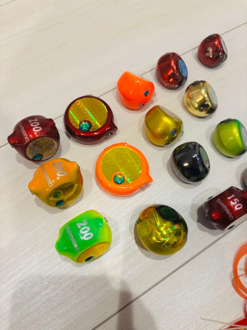 ディープタイラバヘッド 15個セット　紅牙ベイラバーフリー　炎月バクバクヘッド