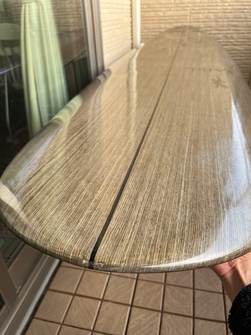 sAfiri ミッドレングスサーフボード 木目調 7フィート