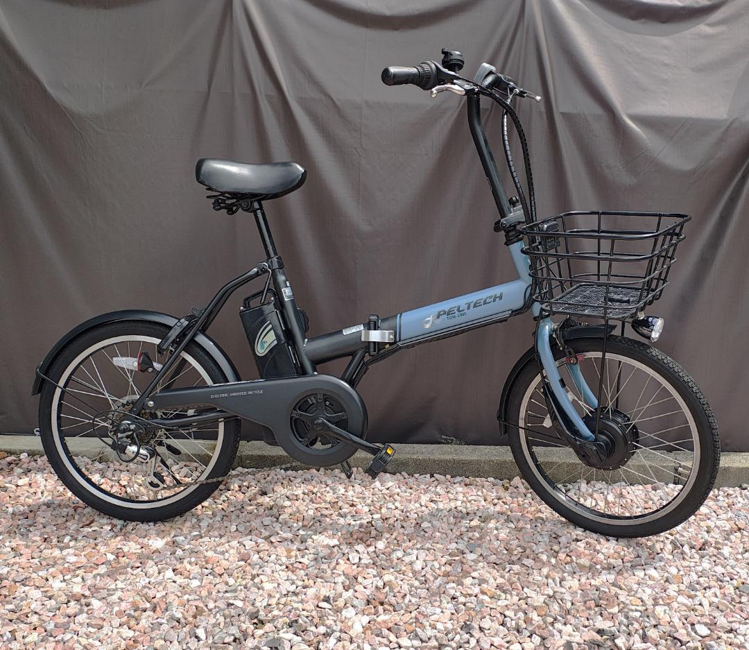 PELTECH TDN-208L ブルー×ブラック 電動アシスト自転車 折り畳み